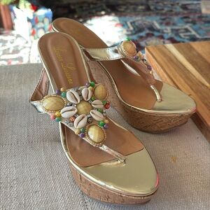 Wedge Sandals with Shells